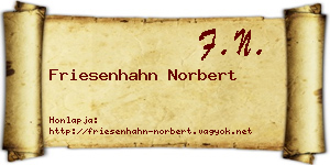 Friesenhahn Norbert névjegykártya
